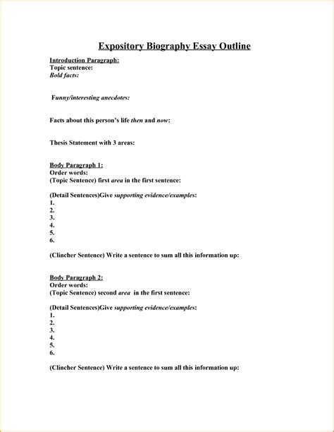 Biography Outline Template 11 Free Word Excel Pdf