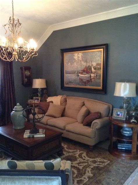 Brown And Blue Living Room Not This Style But Im Loving The Blue Walls