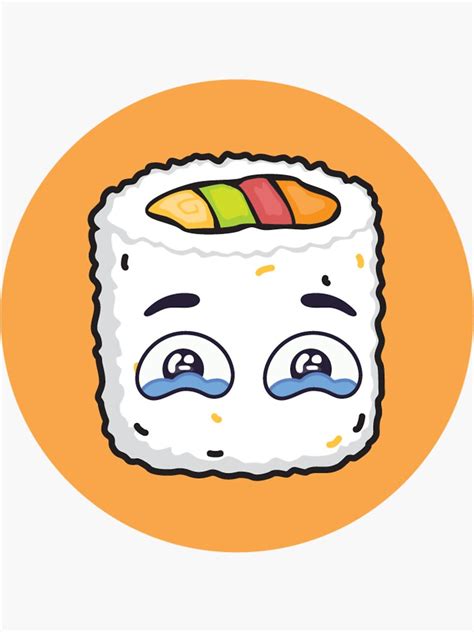 Sushi Roll Emojis Sticker Sticker For Sale By Allthingssticky Redbubble