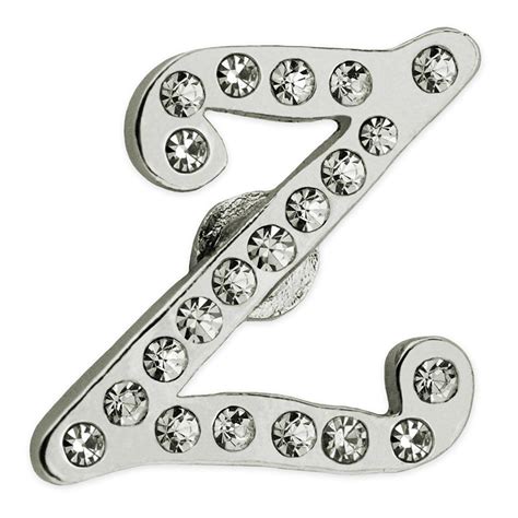 Pinmart S Silver Plated Rhinestone Alphabet Letter Z Lapel Pin See This Great Product This