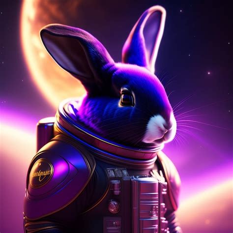 Premium Ai Image Space Rabbit