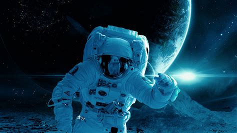 Download Wallpaper 2048x1152 Cosmonaut Astronaut Spacesuit Space