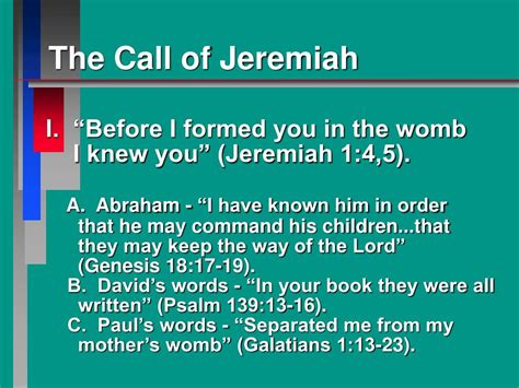 Ppt The Call Of Jeremiah Powerpoint Presentation Free Download Id