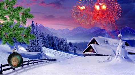 Картинка новый год снег зима праздник 2016 на рабочий стол