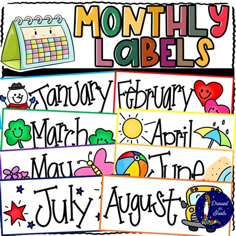 Printable Monthly Labels Made By Teachers