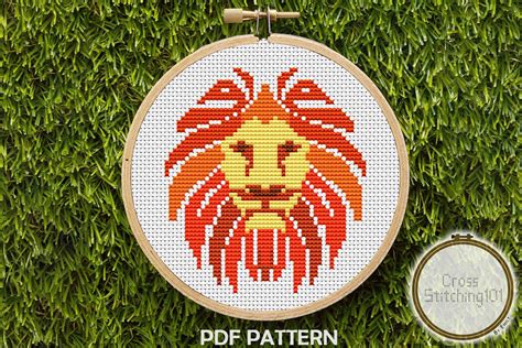 African Lion Cross Stitch Pattern Instant Download Pdf Etsy