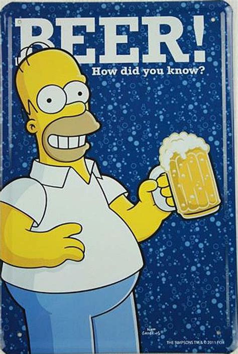 Homer Simpson Beer How Did You Know Metal Sign Le 2030 Homer
