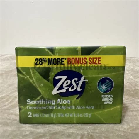 New Zest Soothing Aloe Deodorant Bar Soap With Aloe Vera 2x Bars 4