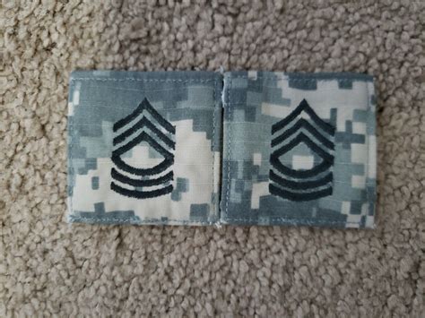 Us Army Rank Patch Pair Msg Master Sergeant Acu With Hook And Loop 2