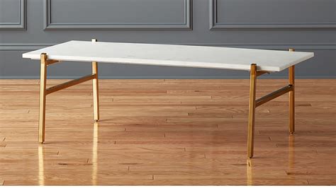 Buy products such as modern open box faux white marble and gold coffee table by manor park at walmart and save. Slab Small Marble Coffee Table with Brass Base | CB2