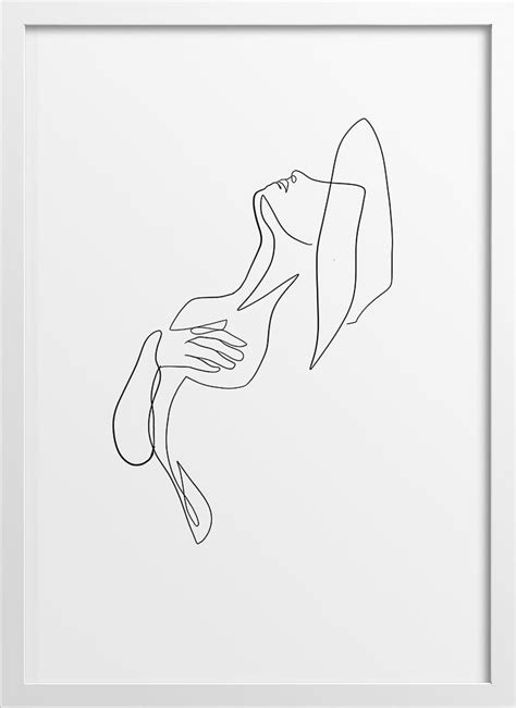 Illustration Line Drawing Of A Woman Figure Poster Lafrique Studios