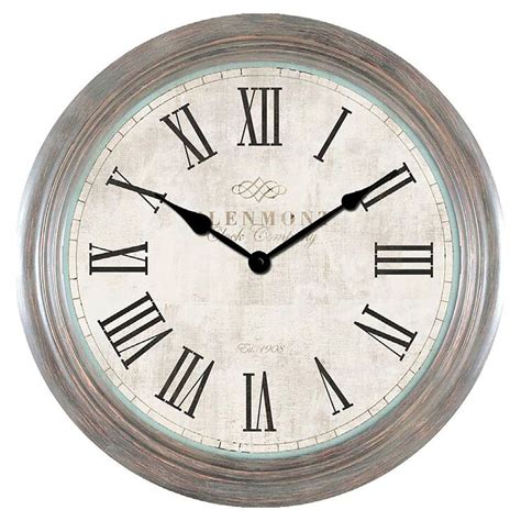 Easy and ready to hang, runs on 1 aa battery. Glenmont Antiqued Silver Wall Clock, 30" in 2020 | Silver ...