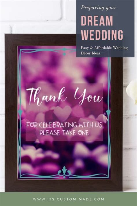Thank You For Celebrating With Us Please Take One Sign Wedding Signs