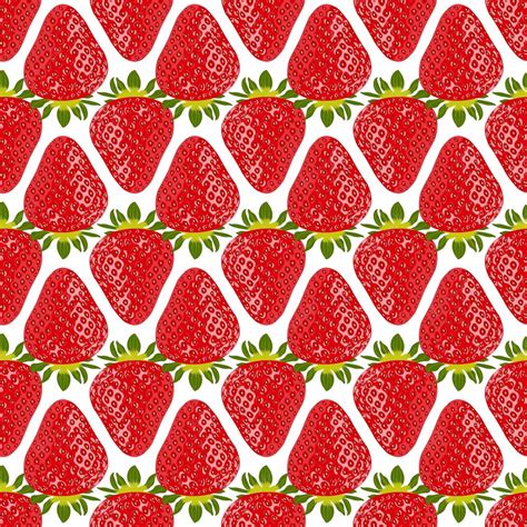 Premium Vector Red Strawberry Seamless Texture Ripe Strawberries
