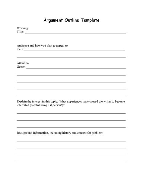 Essay Planning Sheet Print Out