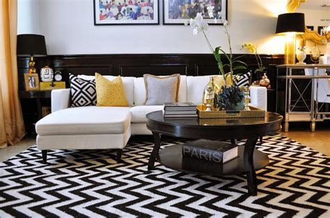 Modern Black White And Gold Living Room Ideas