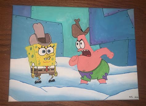 Spongebob Dirty Dan And Pinhead Larry Peinture Etsy