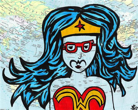 Hipster Wonder Woman Painting By Jera Sky