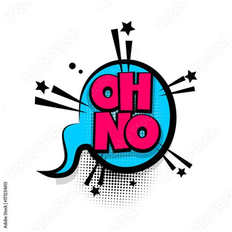 Oh No Lettering Comics Book Balloon Bubble Icon Speech Phrase