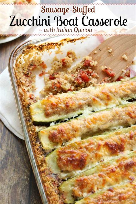 I have a half a pound of sweet sausage and a half a pound of spicy sausage garlic one clove one small onion these tomatoes and then a little salt a pinch of pepper i'm gonna cut this zucchinis into my little boats make a little tunnel. Stuffed Zucchini Boats Casserole with Italian Sausage and ...