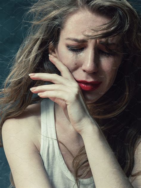 Crying Woman By Margo Nikolskaya On Creativemarket Expressions Photography Face Photography