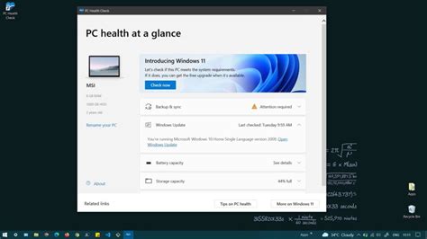 free pc health check tutorial windows 11 installation