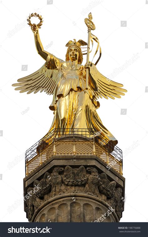 Berlin Germany Famous Statue Siegessaule Isolated On White Stock Photo 198776888 Shutterstock