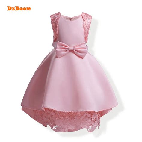 Dzboom Lace Flower Princess Girls Dress Summer Sleeveless Elegant Pink