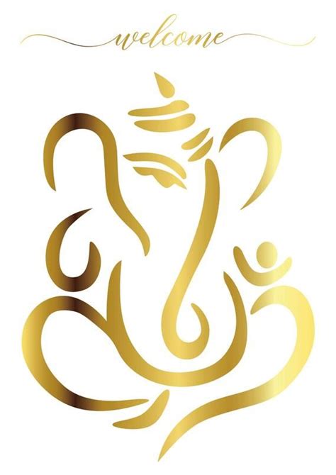 Ganesha Wall Art Hindu Indian God Ganesh Gold Foiled Etsy In 2021