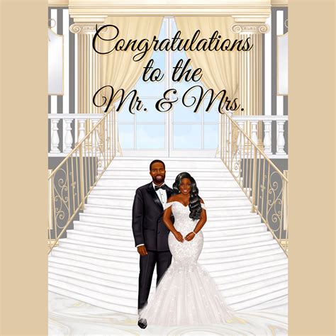 African American Wedding Card Congratulations On Your Etsy