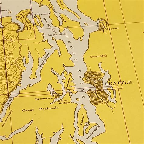 1971 Official Coastal Map Puget Sound Puget Puget Sound Coastal