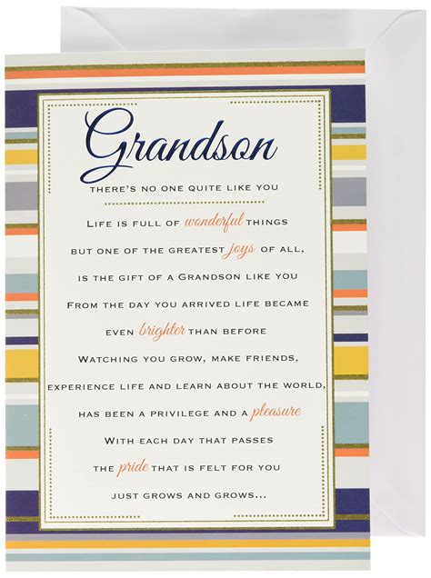 Buy Heartfelt Wishes Sentimental Birthday Card Grandson Regal Publishing Orange Grey White