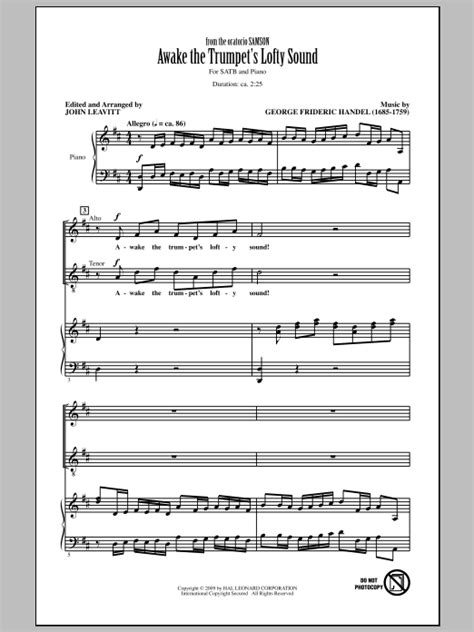 Awake The Trumpets Lofty Sound Sheet Music John Leavitt Satb Choir