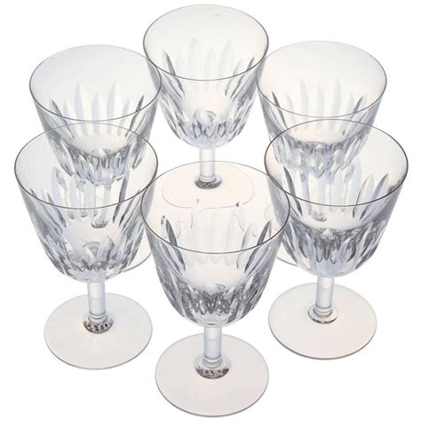 Set Of Six Baccarat Crystal Lorraine Pattern Red Wine Glasses Circa 1950s For Sale At 1stdibs