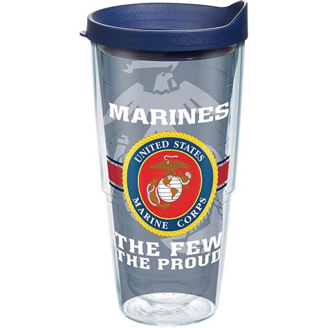 Tervis Marines Pride Tumbler With Wrap And Navy Lid 24oz Clear