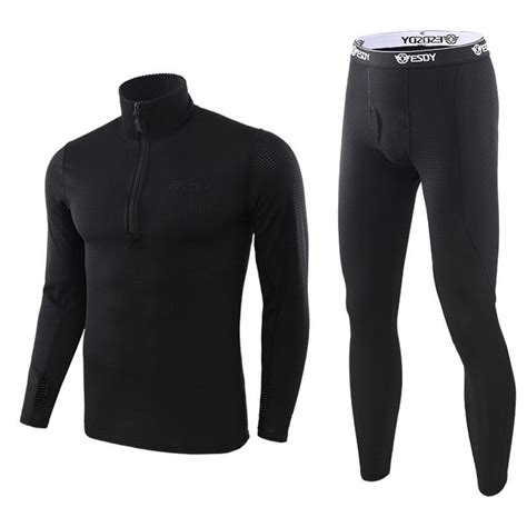 winter thermal underwear sets men quick drying anti microbial stretch thermo compression fleece