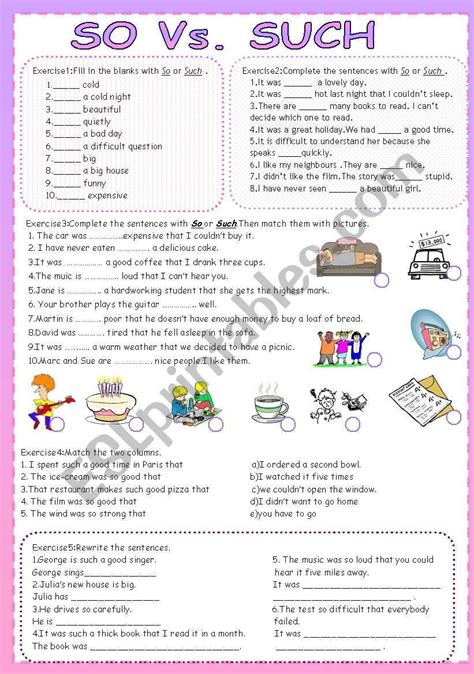 So Vs Such Esl Worksheet By Cuneiform In 2023 Grammar Worksheets