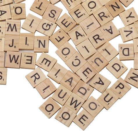 100 Pcs Scrabble Alphabet En Bois Carreaux De Lettre Avec Etsy