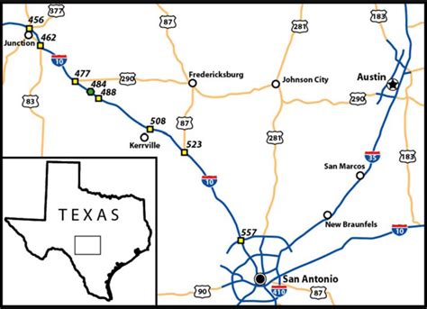 Texas Mile Marker Map