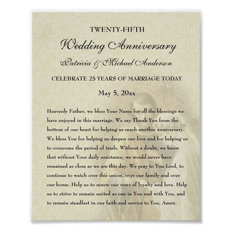 Catholic Wedding Anniversary Celebration Prayer Poster Zazzle