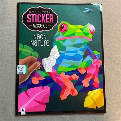 Books Other 28 Kaleidoscope Sticker Mosaics Neon Nature Poshmark