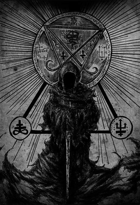 Blackandwhite Darkness And Horror Image Evil Art Satanic Art Occult Art