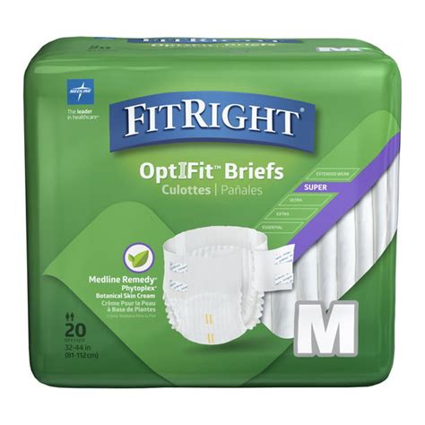 Fitright Optifit Super Adult Briefs Incontinence Diapers With Tabs Maximum Absorbency Medium