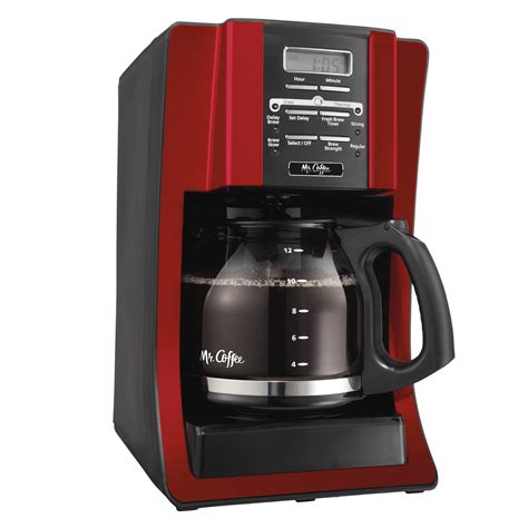 Mr Coffee Advanced Brew 12 Cup Programmable Red Coffee Maker Walmart