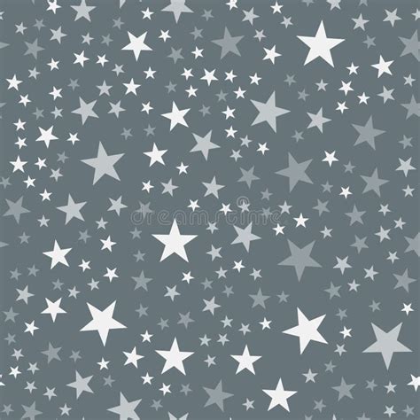 White Stars Pattern On Grey Background Stock Vector Illustration Of