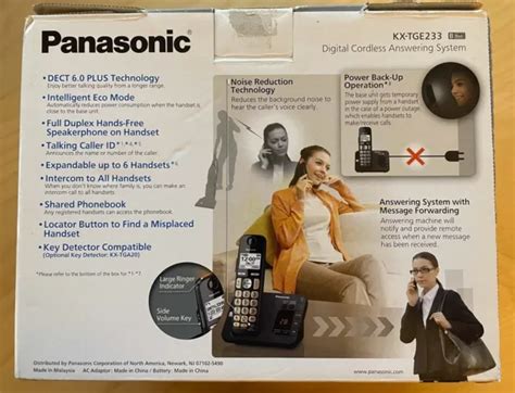 Panasonic Kx Tge233b Expandable 3 Handset Cordless Phone System 1670