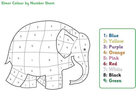 Colour By Numbers Worksheets Ks1