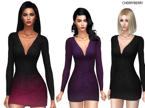 The Sims Resource Long Sleeve Mini Dress