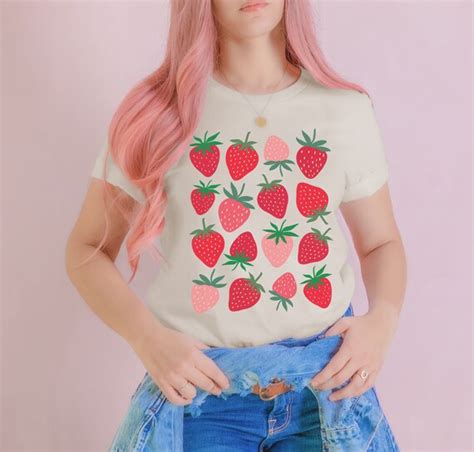Strawberry Shirt Strawberry Clothes Strawberry Top Garden Etsy