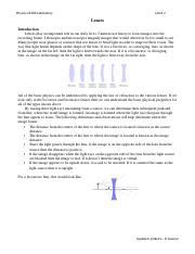 Lab Lense New Copy Pdf Physics Laboratory Lab Lenses